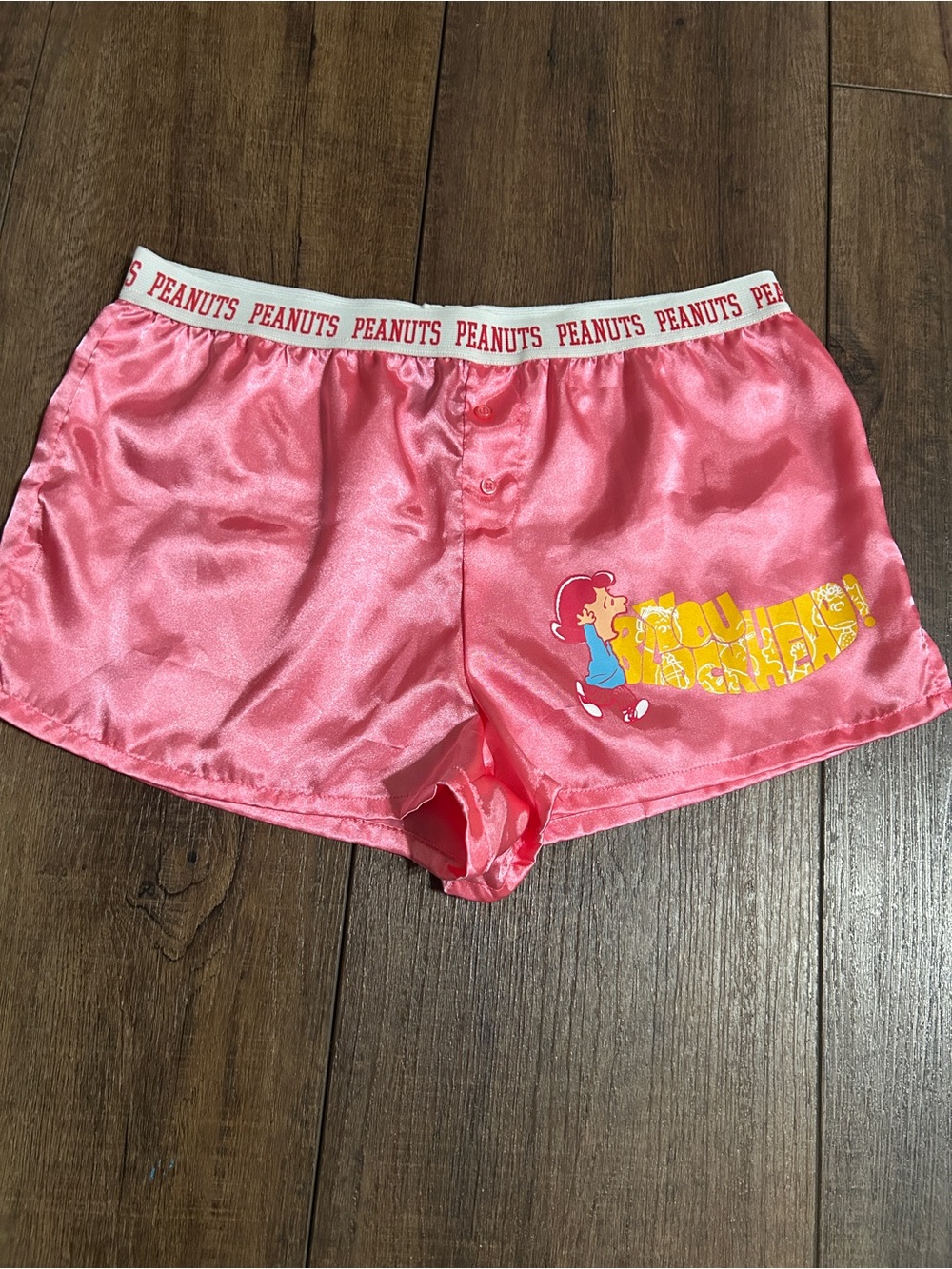 Peanuts Lucy Van Pelt "You Blockhead!" Satin Pajama Shorts